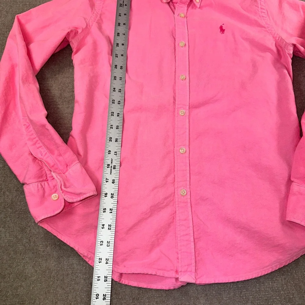 Ralph Lauren Sport Womens Neon Pink Cotton Oxford Button Down Shirt Size 6